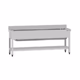 Fregadero industrial de acero inoxidable ECO - 1800x700mm - con estante inferior & 1 seno