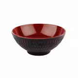 (6 pcs) Bowl - ASIA PLUS - Melamine - 0.35L - square - 130x130mm - Depth: 55mm - Black/Red