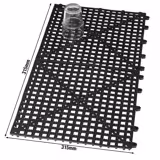 (3 pièces) FUCHS | DELFIN® Tapis d'égouttage en caoutchouc - jeu de 2 - 315x315mm - enfichable - noir