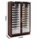 Wijnklimaatkast PREMIUM - Massief hout - 2 klimaat­zones - 700l - max. 200 flessen