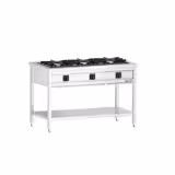 Cocina a gas - 25,5kW - 3 fuegos - abierto con base y cajón recogegrasas