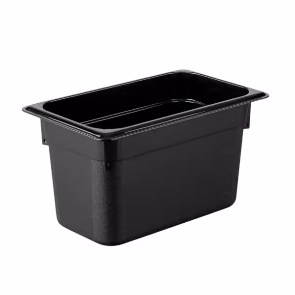 (12 stuks) Polycarbonaat GN-bak GN 1/3 - zwart - 5,3 liter - Diepte: 150mm