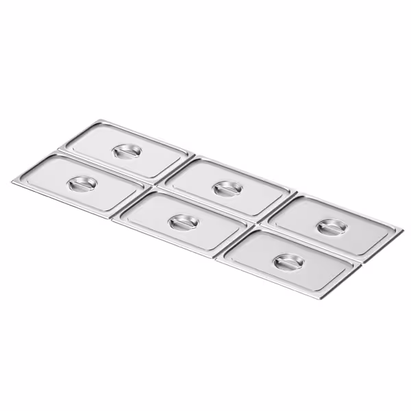 (6 pcs) Stainless Steel GN Lid GN 1/1 - 530x325mm - Height: 24mm