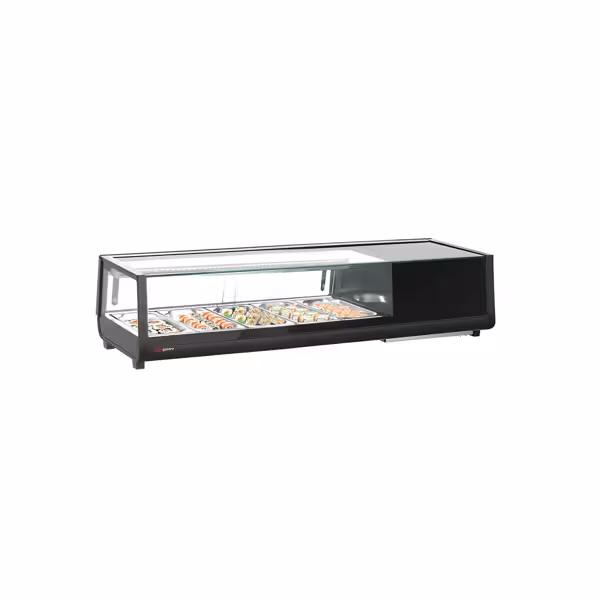 Vitrine Refrigerada para Sushi - com luz LED - 1352x265/420mm - 5x GN 1/3 - Preto