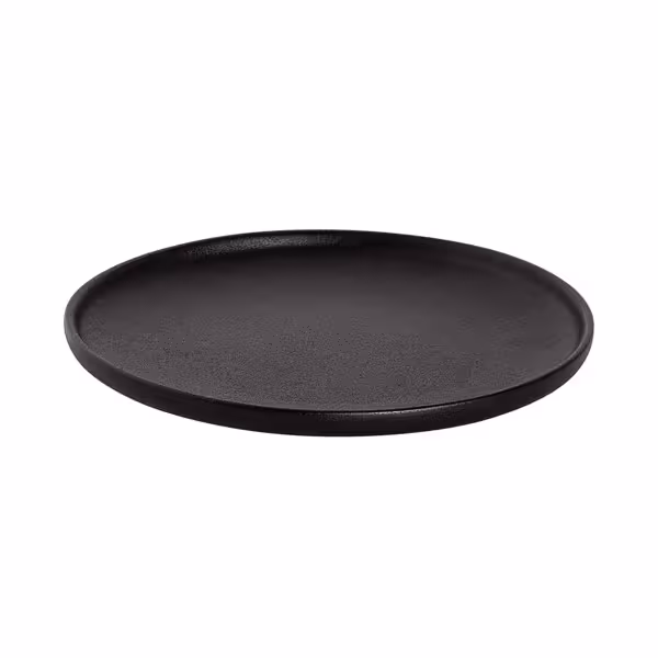 (6 pcs) UNIVERSE | Plate - flat - Porcelain - Ø190mm - Black