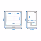 Commercial Back Bar Cooler - 900mm - 220L - with 2 glass sliding doors - Black - For UK