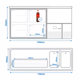 Banco Spillatura Birra PREMIUM - 1950x700mm - 4 Cassetti in vetro