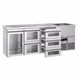 Biertheke PREMIUM - 2500x700mm - 1 Glastür & 5 Glasschubladen