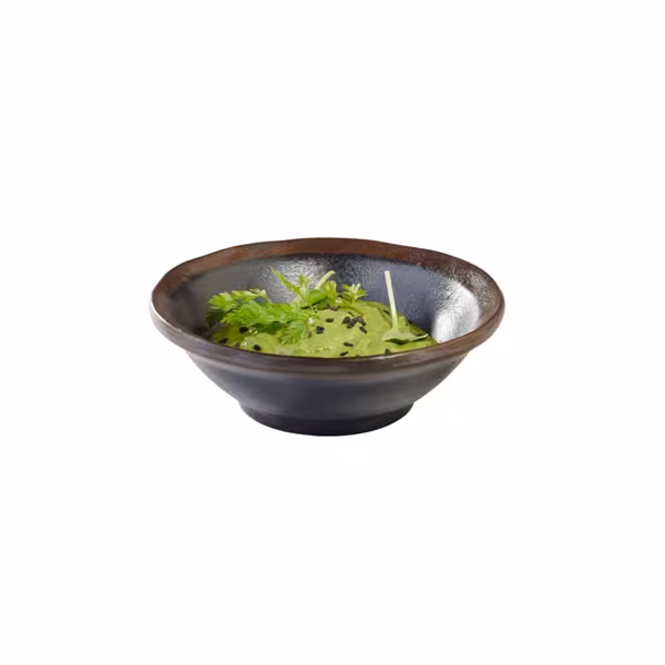 (6 pieces) Bowl - MARONE - Melamine - 0,13 Liter - Ø 110mm - Black/Brown