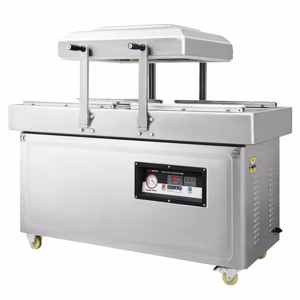 Commercial Double-Chamber Vacuum Sealer – 60 m³/hour - Dual 590 mm seal bars - Gas flush