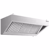 Wandafzuigkap RVS - 700mm diep - 1400mm - zonder motor - met 3 labyrintfilters en verlichting