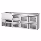 Biertheke PREMIUM - 2500x700mm - 7 Glasschubladen