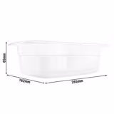 (6 st) Kantin i polypropylen (PP) GN 1/4 - klar - 1,7 l - Djup: 65 mm