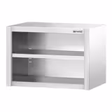 Nerezová nástěnná skříňka PREMIUM - 800x400 mm - bez křídlových dveří - výška 650 mm