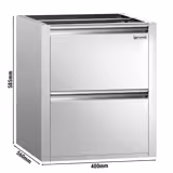 Ladenblok PREMIUM - 2 lades - RVS - Modulemaat 400x560mm - Lengte: 585mm - voor kooklijn 600