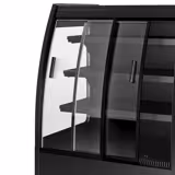 Wandkoelmeubel - 1500mm - 480 liter - met 2 (dubbelglas) glazen schuifdeuren & 3 schappen - zwart