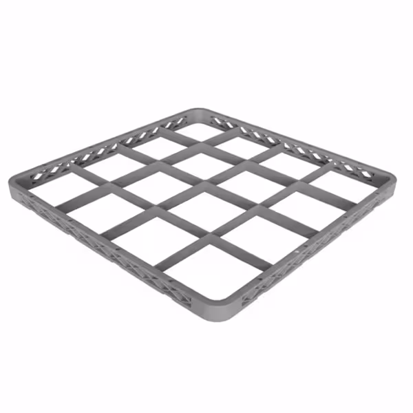 Kosz do zmywarki na szkło GN 1/1 - 500x500x40mm - 16 przegród - Szary - pasuje do GKU16N