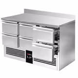Commercial Refrigerated Worktable PREMIUM - 1365x700 -  6 drawers - Upstand