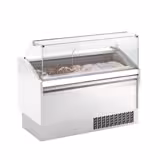 Vitrine à glace LEVI – 1620 mm – statique – pour 9 + 9 bacs de 5 L – Blanc