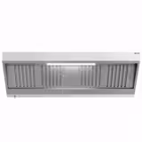 Wandafzuigkap RVS - 900mm diep - 2000mm - zonder motor - met 4 labyrintfilters en verlichting