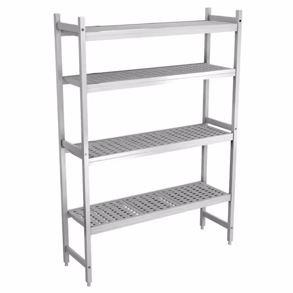 Scaffale in alluminio anodizzato - 1190x1685mm - Profondità: 460mm - Portata: 450kg per ripiano