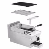 Gas lavasteengrill - 5,5kW - Tafelmodel - RVS - Kantelbaar grillrooster