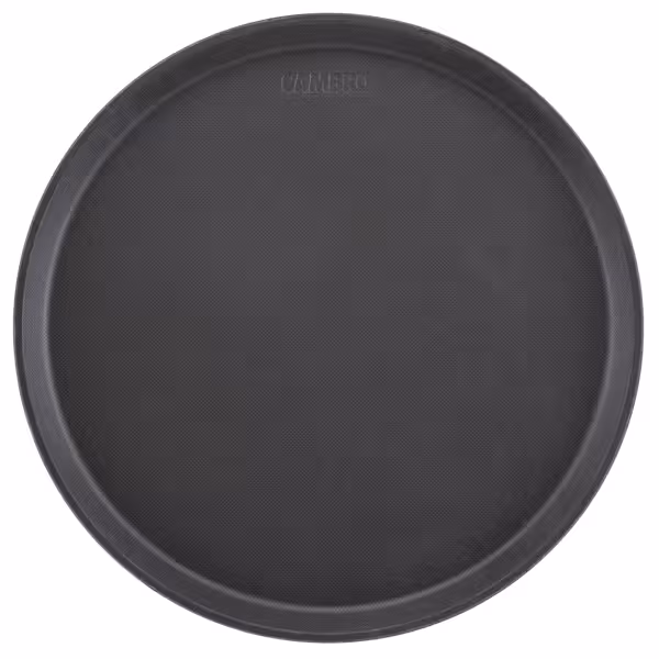(12 stuks) CAMBRO | CAMTREAD® - Glasvezel dienblad - rond - ø 280mm - hoog profiel - Zwart