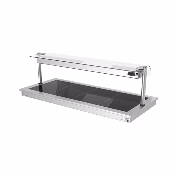 Ankastre Sıcak Yüzey - Paslanmaz Çelik - 1460mm - 4x GN 1/1 - 1,8kW - Cam nefeslikli