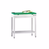 Edelstahl Arbeitstisch PREMIUM - 600x700mm - mit Grundboden - inkl. Schneideplatte Grün
