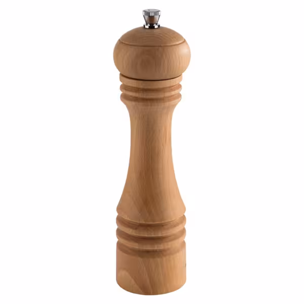 (6 stuks) Pepermolen - ETERNAL - RVS en beukenhout - met instelbare maalgraad - Hoogte: 230mm - Beige