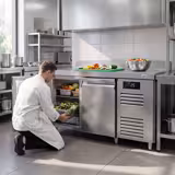 Commercial Refrigerated Worktable ECO – 1360 × 700 mm – 2 Doors – Upstand – Modern Digital Display