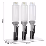 Dispenser per salse - 3x710ml - 127x330x401mm - einstellbarer Dosierung - con contenitore - beccuccio antigoccia - incl. staffe di montaggio