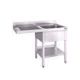 Commercial Dishwasher Sink Unit PREMIUM - 1400x600mm - Single Bowl Sink - Left Hand Drainer