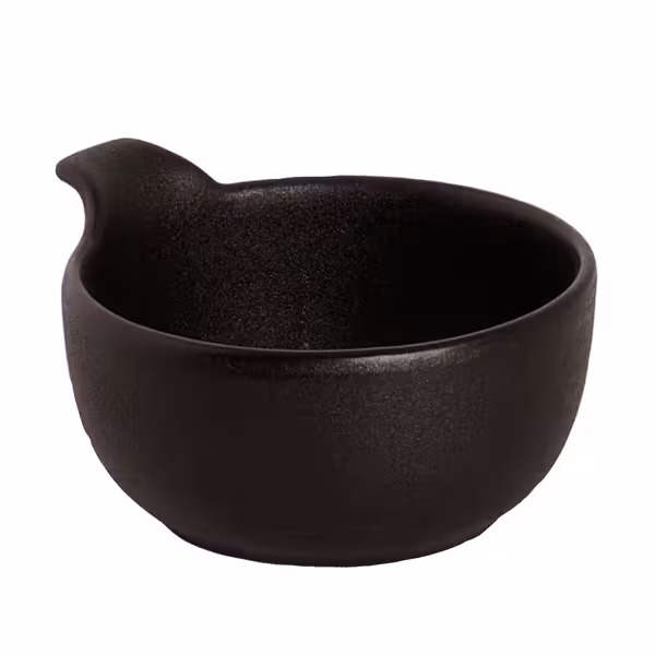 (4 pcs) Dessert Bowl - Universe - Porcelain - 240ml - round - with carry handles - Ø 100mm - Depth: 59mm - Black