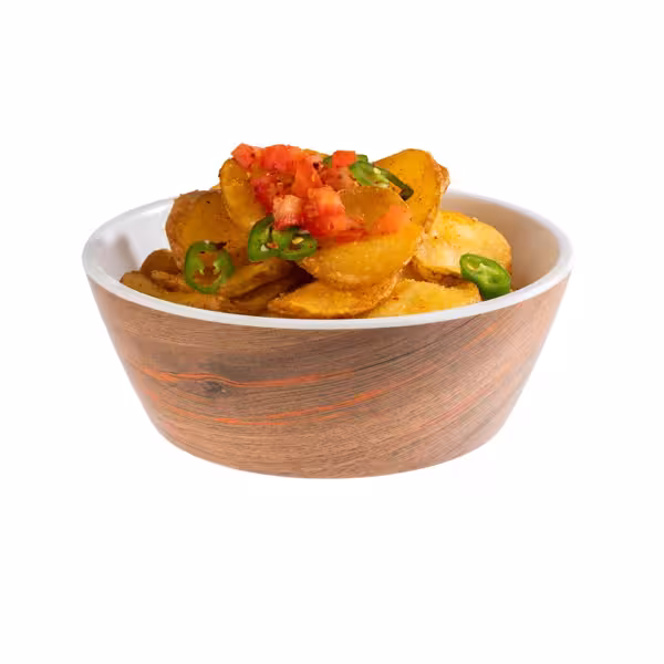 (6 szt.) Miska bufetowa kwadratowa - CRAZY WOOD - Melamina - 0,5l - 155x155x55 - Brązowy