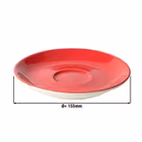 (12 pcs) BART COLOUR CAFE - Cappuccino saucers - Ø155mm - Red
