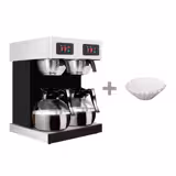 Máquina de café com filtro - 2x 1,8 litros - 4kW - incl. 2 jarros de vidro e 4 placas de aquecimento