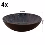 (4 pcs) Bowl - Lester - Stoneware - round - Ø 210mm - Blue