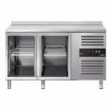 Koelwerkbank ECO - 1360x700mm - 282 liter - met 2 glazen deur(en) - met opstand