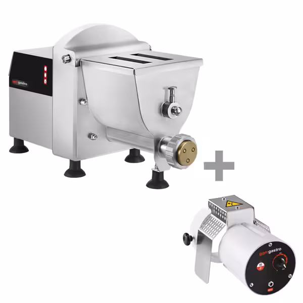 آلة المعكرونة كهربائية - مع وعاء عجن مدمج - 5 kg/h - 250 W - قطر القالب Ø 50 mm - شامل قطاعة لي آلة المعكرونة