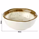 (12 pcs) Ramekin - STONE ART - Melamine - 70ml - round - Ø80mm - White/Brown