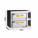 Elektrická pizza pec - 725x660 mm - 4+4× Ø 24 cm - až 450 °C - Manuální - stohovatelný