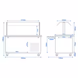 Carrello buffet freddo DANZIG - 1600mm - per 4x GN 1/1 - con scorrivassoio - Nero