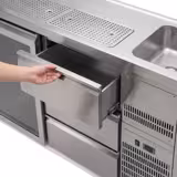 Banco Spillatura Birra PREMIUM PLUS - 2500x700mm - 2 Porte in vetro & 3 Cassetti