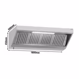 Wandafzuigkap - 1800mm - met labyrintfilters & LED-verlichting - met vetaftapkraan