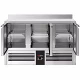 Koelwerkbank PREMIUM - 1368x700mm - 368 liter - met 3 deuren - met opstand