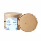 (300 Stück) Karton-Membran-Deckel - Ø 150mm - Braun