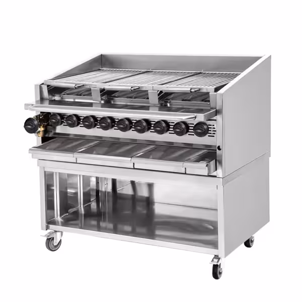 Gasbarbecue - 25kW - 9 branders - 4 grillroosters - Roestvrij staal