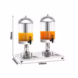 Dispensador de zumo con bases de acero inoxidable