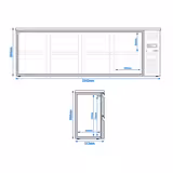 Mesa refrigerada para bar ECO - 2542mm - con 8 cajones - negro